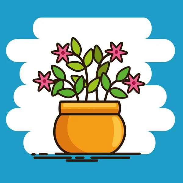 Niedlich schöne Zimmerpflanzen Cartoons — Stockvektor