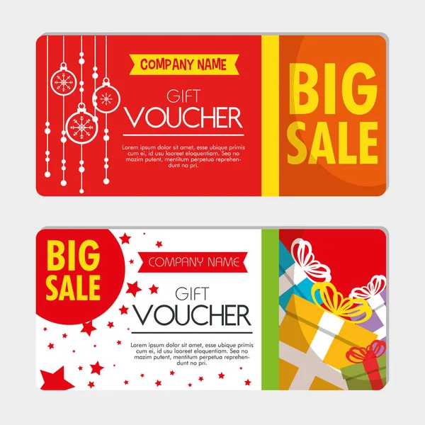 Christmas gift voucher gift card — Stock Vector