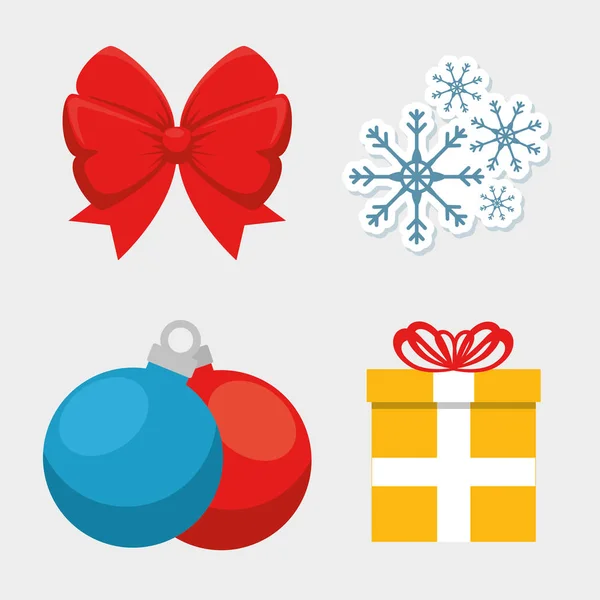 Conjunto de iconos de Navidad coloridos — Vector de stock