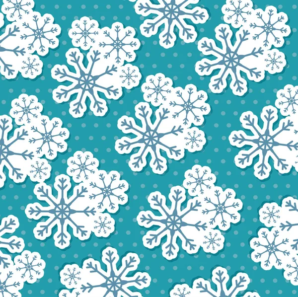 Joyeux noël flocon de neige motif sans couture — Image vectorielle