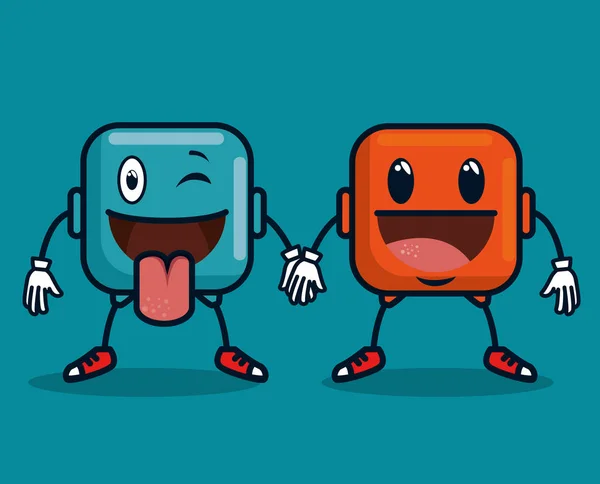 Caras sonrientes emoji emoticonos iconos — Vector de stock