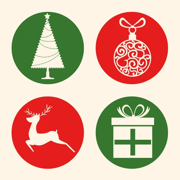 Christmas holiday icons — Stock Vector