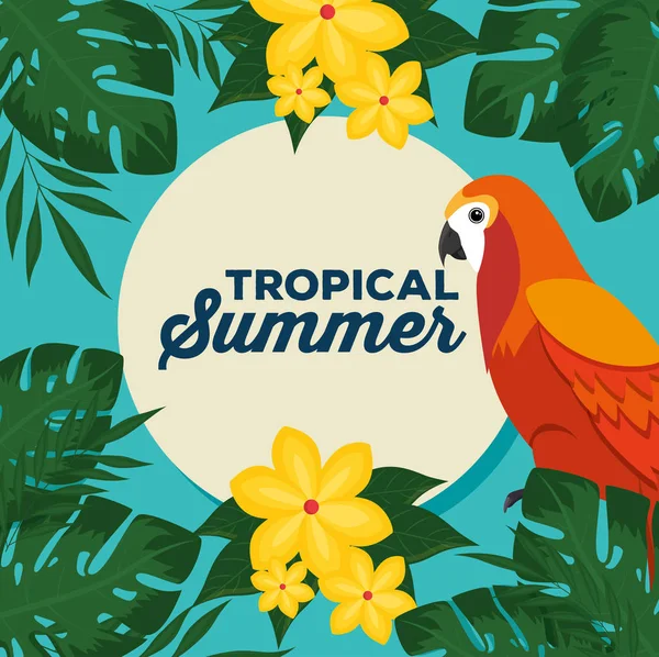 Yaz tropik arka plan — Stok Vektör