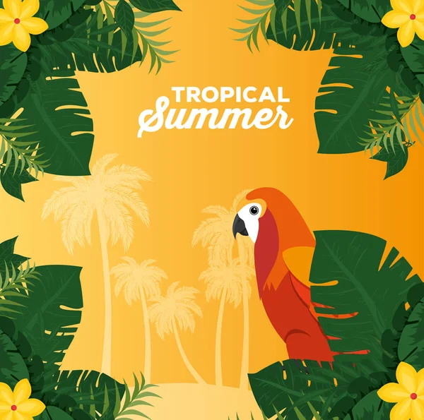 Fondo tropical de verano — Archivo Imágenes Vectoriales