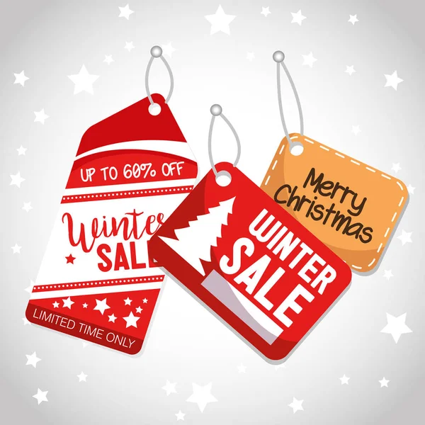 Navidad gran venta de invierno — Vector de stock