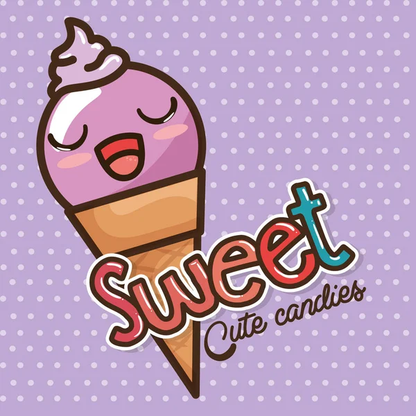 Kawaii sweets and candies cartoon — Stock Vector