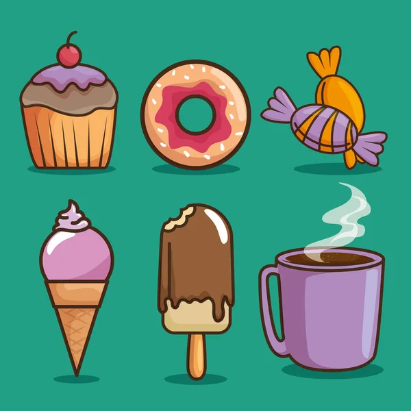 Collection Of Lovely Baby Sweet And Dessert Doodle Icon Cute Cake