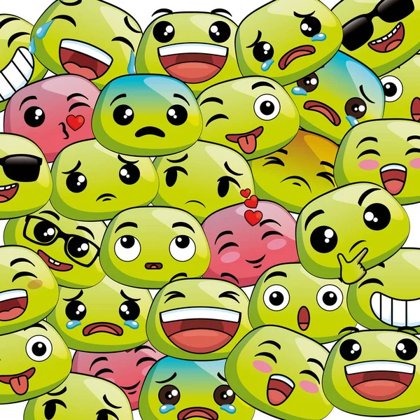 Χαριτωμένο emoji κινουμένων σχεδίων εικονίδια — Διανυσματικό Αρχείο