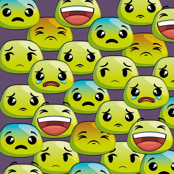 Ícones de desenhos animados bonitos emoji —  Vetores de Stock