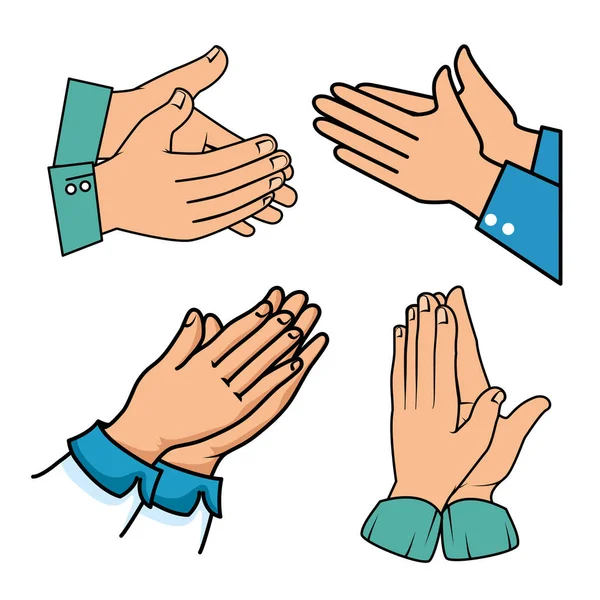 Lidské ruce tleskají ovace tleskat rukama — Stockový vektor
