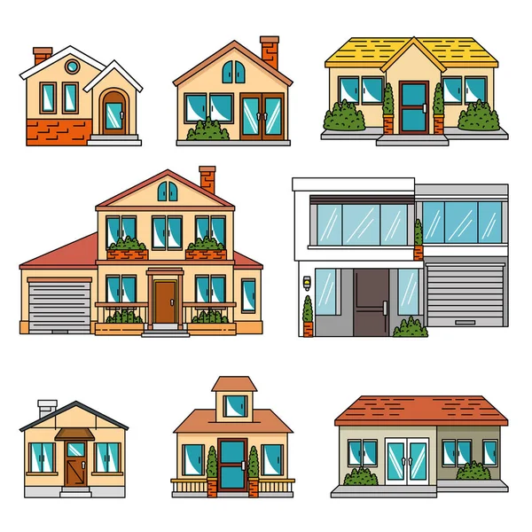 Set of smart houses tecnology — Stock Vector