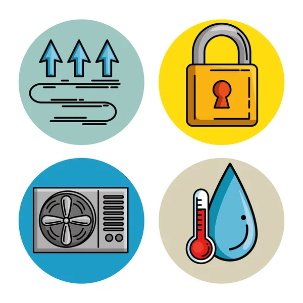 Set of smart home tecnology system icons — Stock Vector