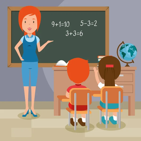 Zpět do školy učitel výuky pro své studenty — Stockový vektor