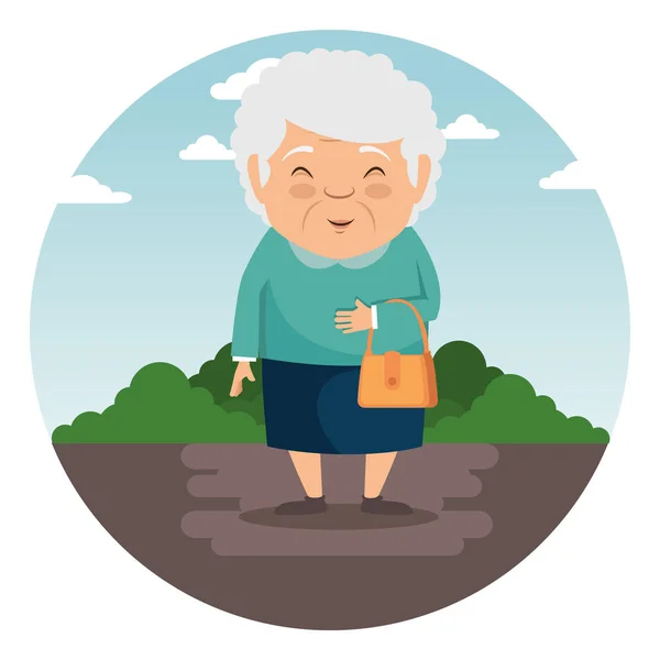 Kreslený šťastná babička — Stockový vektor