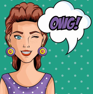 Komik kadın simgesi gibi