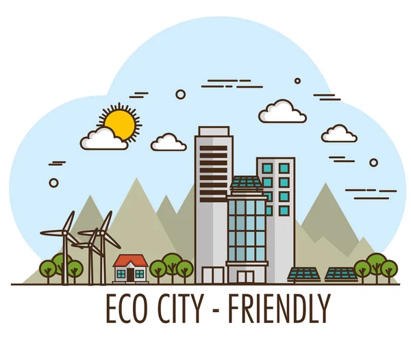 Eco friendly city design — Stock Vector