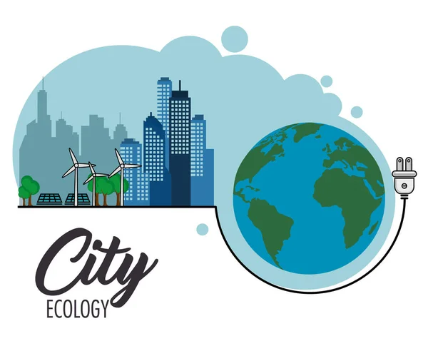 Eco design przyjazne miasto — Wektor stockowy