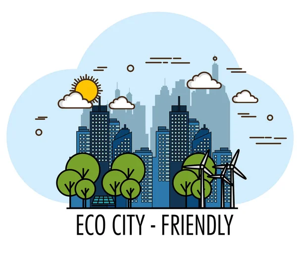 Eco friendly city design — Stock Vector