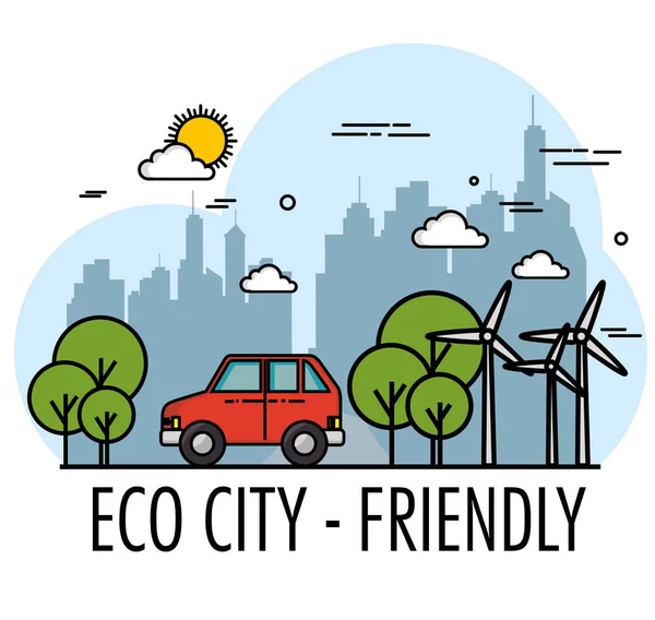 Eco friendly city design — Stock Vector