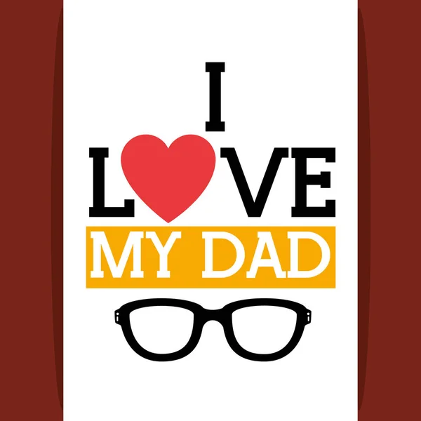 Ich liebe mein Papa-Symbol — Stockvektor
