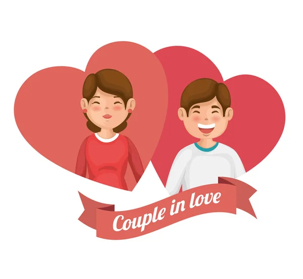 Pareja en el amor diseño — Vector de stock