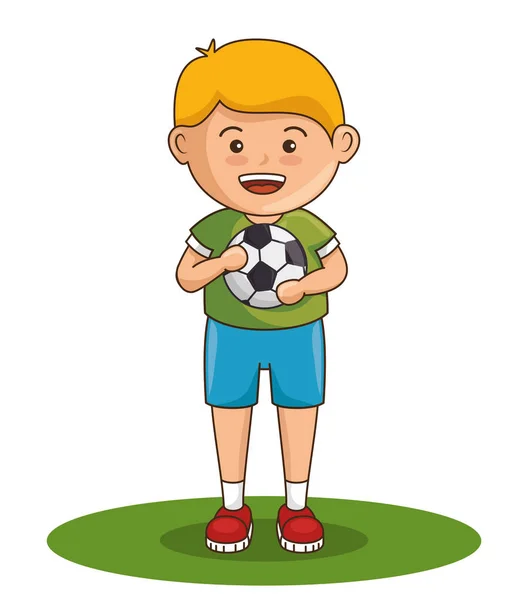 Mały chłopiec sportowiec znaków — Wektor stockowy