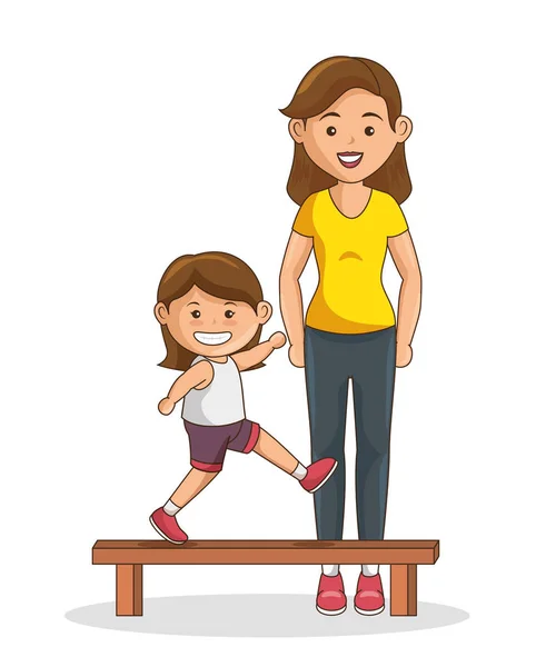 Sport familie tekens pictogram — Stockvector