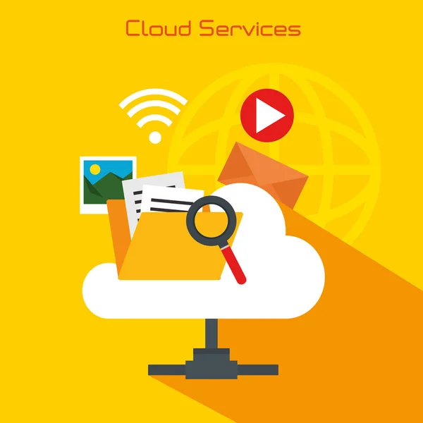 Diseño de servicios en nube — Vector de stock