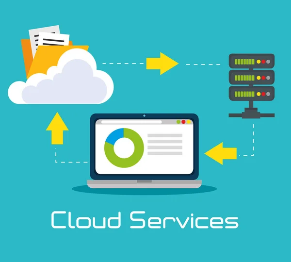 Diseño de servicios en nube — Vector de stock