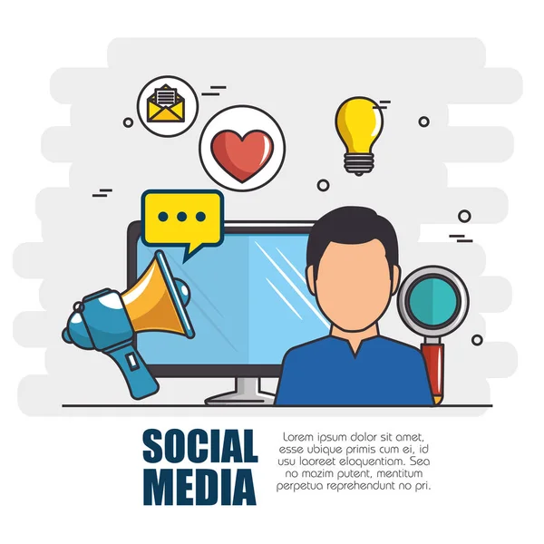 Social media network concept — Stock Vector