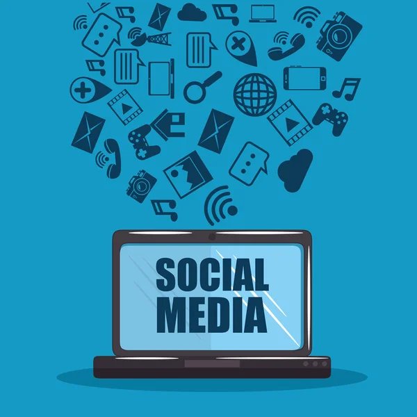 Sociale media en netwerk communicatie-ontwerp — Stockvector