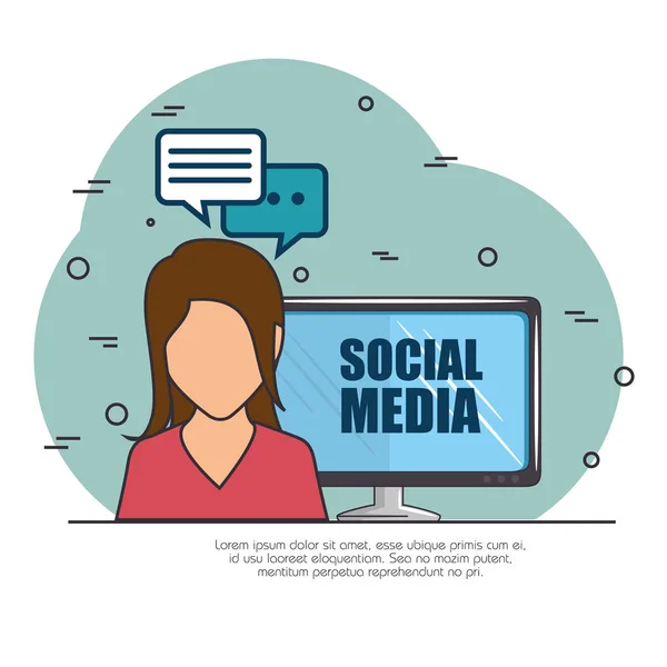 Concetto di Social Media Network — Vettoriale Stock