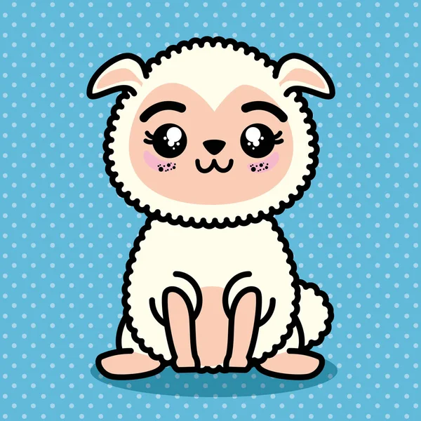キュートで愛らしい羊漫画 — ストックベクタ