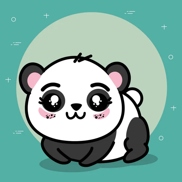Carino panda animale cartone animato — Vettoriale Stock