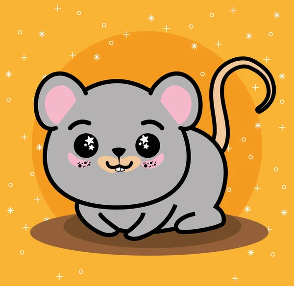 Niedliche und schöne Maus-Karikatur — Stockvektor