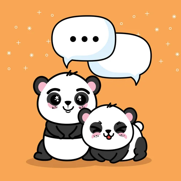 Mignon panda animal dessin animé — Image vectorielle