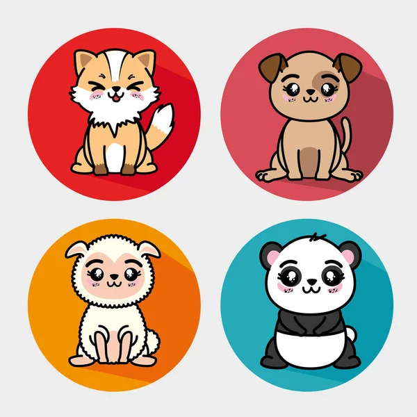 Conjunto de animales lindos — Vector de stock