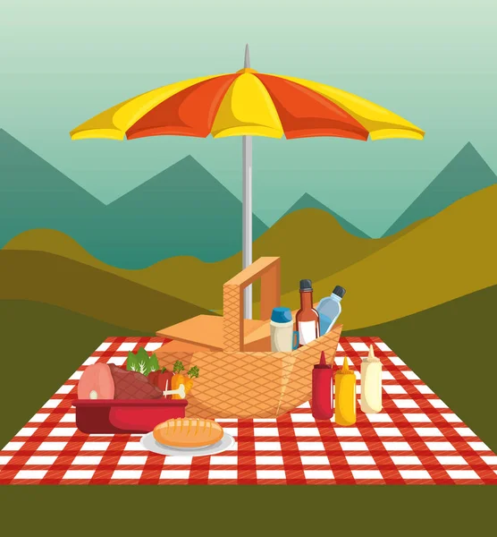 Gestaltung der Picknickzeit — Stockvektor