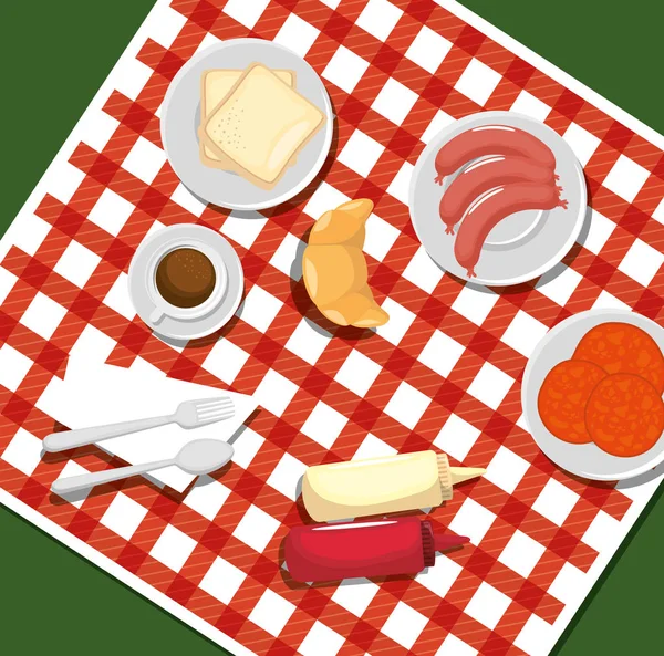 Gestaltung der Picknickzeit — Stockvektor