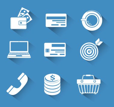 Alışveriş nesneleri siluetleri tasarım