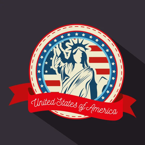 Standbeeld van Liberty sticker — Stockvector