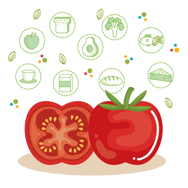 Zdravý design potravin — Stockový vektor