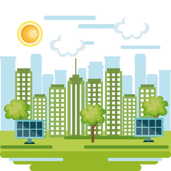 Eco friendly city design — Stock Vector