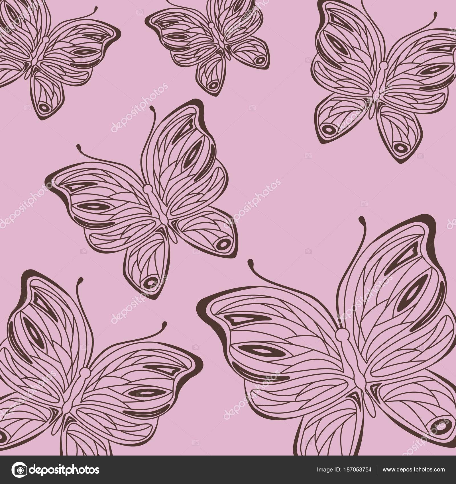 Cute drawing butterflies pattern d Stock Vector Image by ©yupiramos