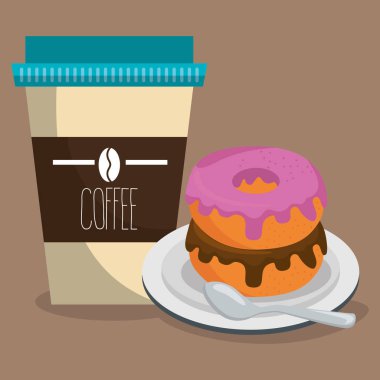 plastik pot lezzetli kahve ve çörek