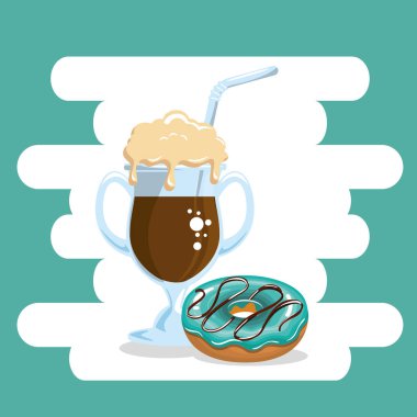 lezzetli kahve ve çörek buzlu