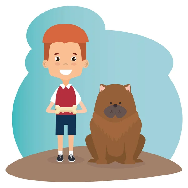 Niño con carácter de perro — Vector de stock