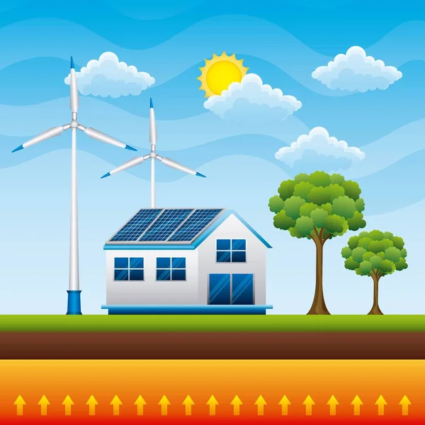 可再生能源清洁设计 — 图库矢量图片