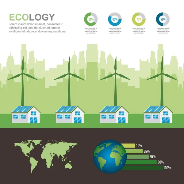 Tipos de energia ecológica — Vetor de Stock