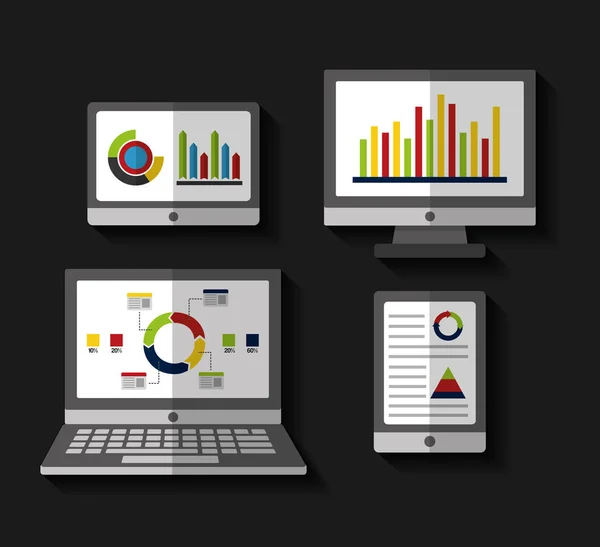 Estatísticas de dados business report —  Vetores de Stock